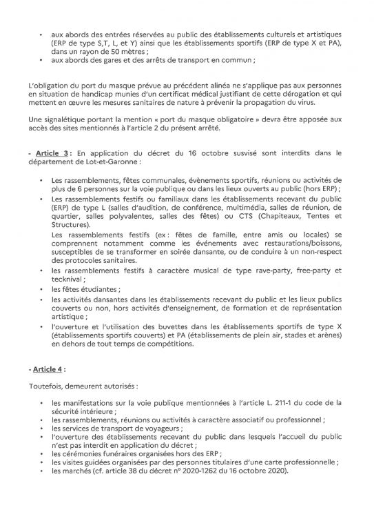arrt prfectoral prescrivant les mesures visant lutter contre la propagation du virus covid 19 dans le dpartement de lot et garonne3