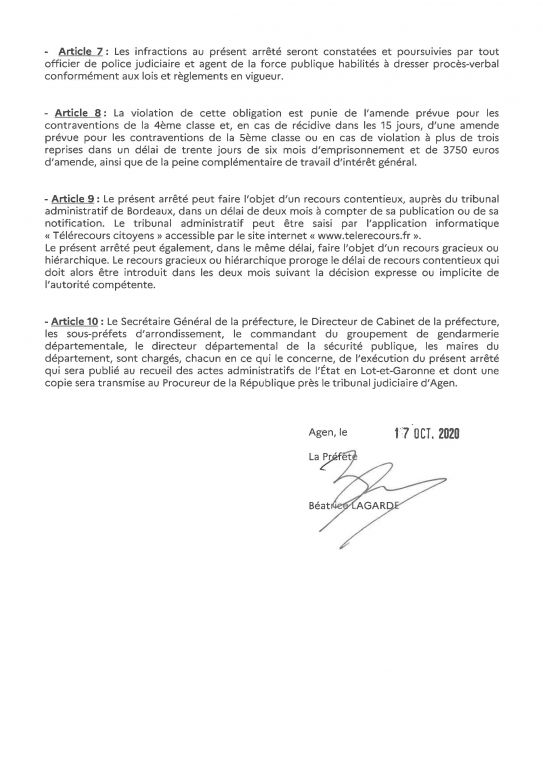 arrt prfectoral prescrivant les mesures visant lutter contre la propagation du virus covid 19 dans le dpartement de lot et garonne5
