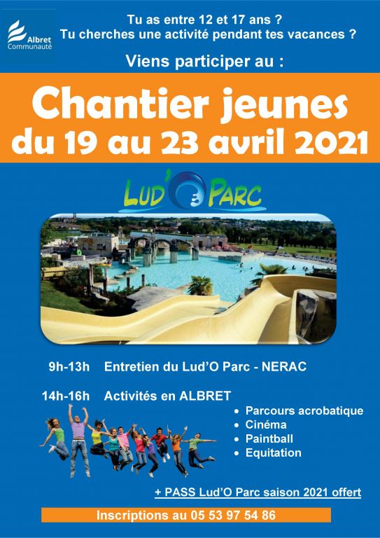 affiche chantier jeunes bleue